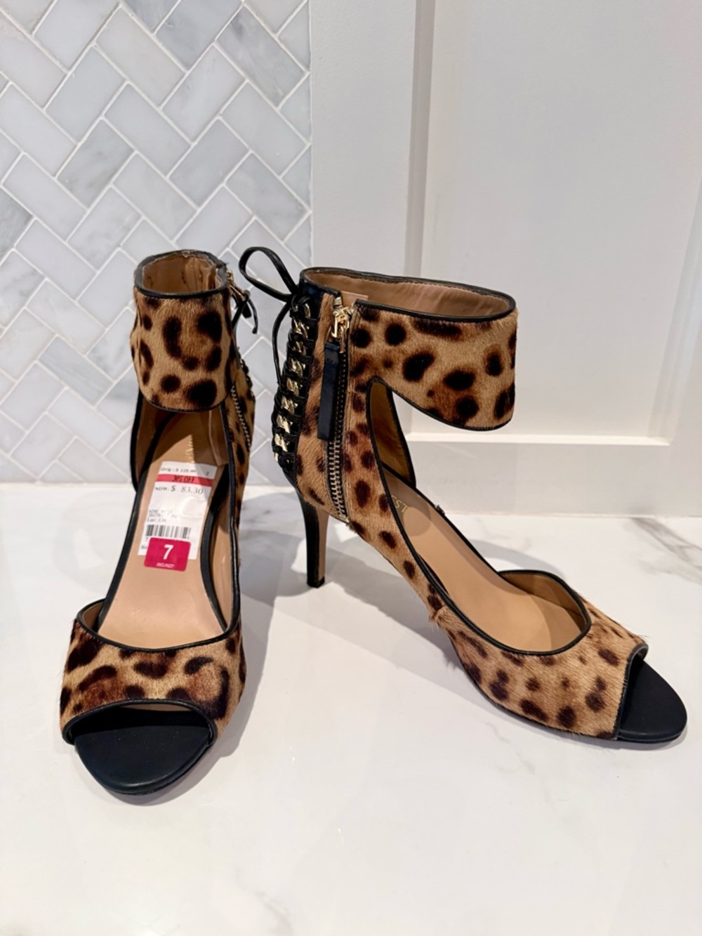 NEW! Nine West "Construct" Leopard Print Heels, Size 7